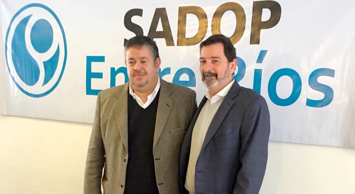 Sergio Pesoa (Sadop ER) junto a Mario Almirón (Sadop Nación)
