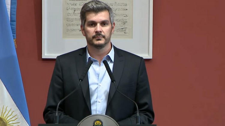 Marcos Peña durante la conferencia de prensa brindada en Casa Rosada.